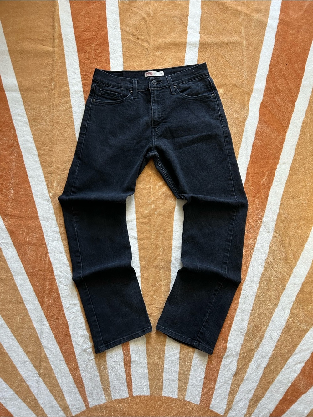 Signature by Levi Strauss Men's Black Slim Straight Jeans
